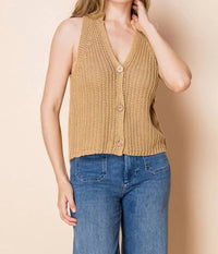 White Birch - Sleeveless Solid Knit Top