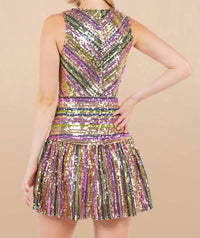 Tcec - Striped Sequin Dress