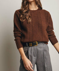 Forte - Textured Cable Stitch Pullover Sweater
