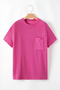 Shewin - Crinkle Corded Loose Fit Top
