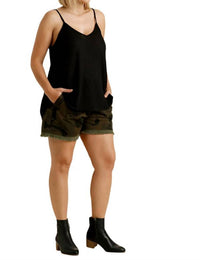Umgee - Waffle Knit V-neck Tank Top