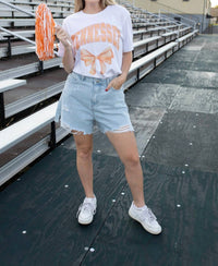 Canvas Apparel Tennessee Spirit Bow Short Sleeve Tee in white - women's t-shirt