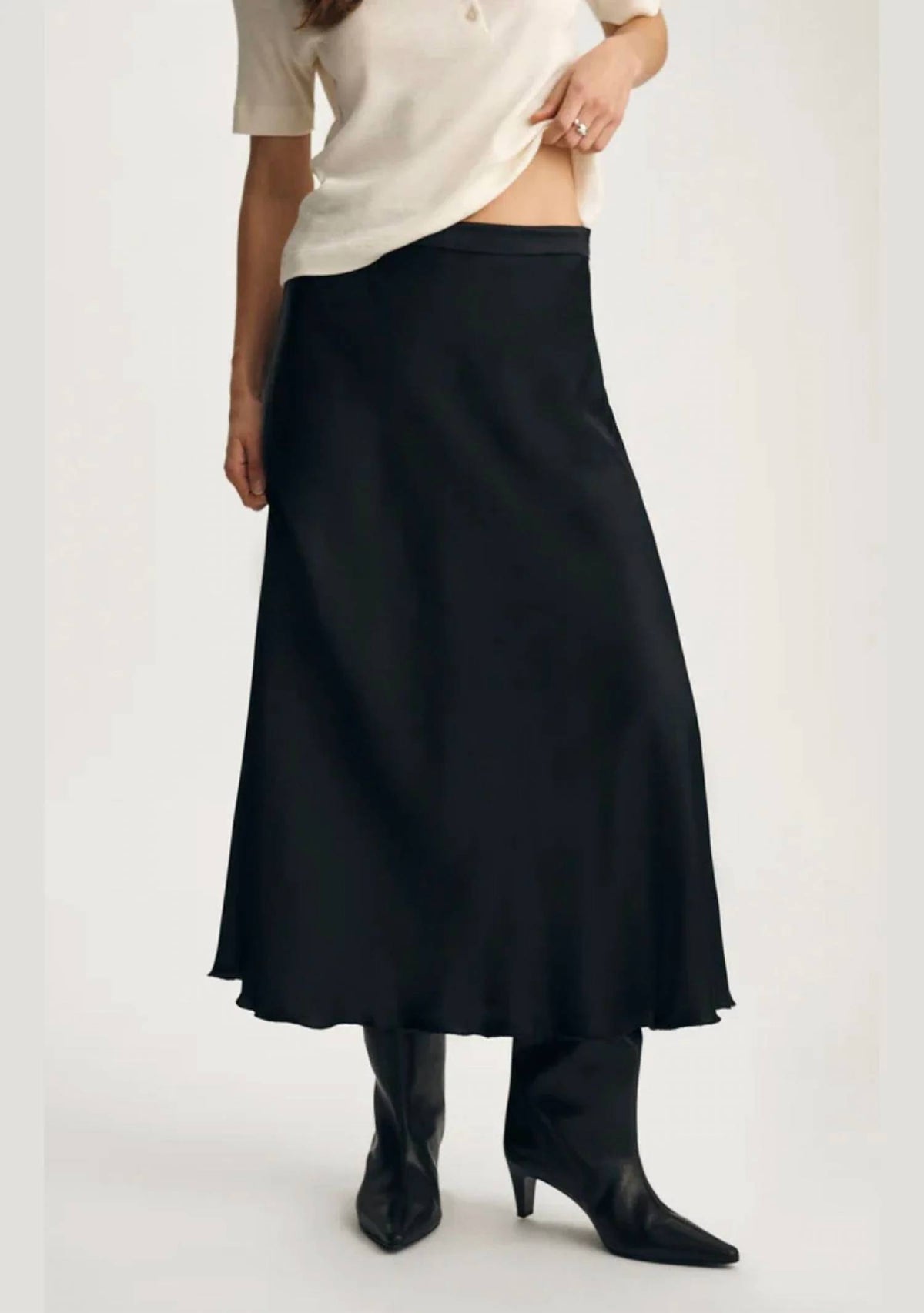 Mavi - Vivienne Satin Midi Skirt