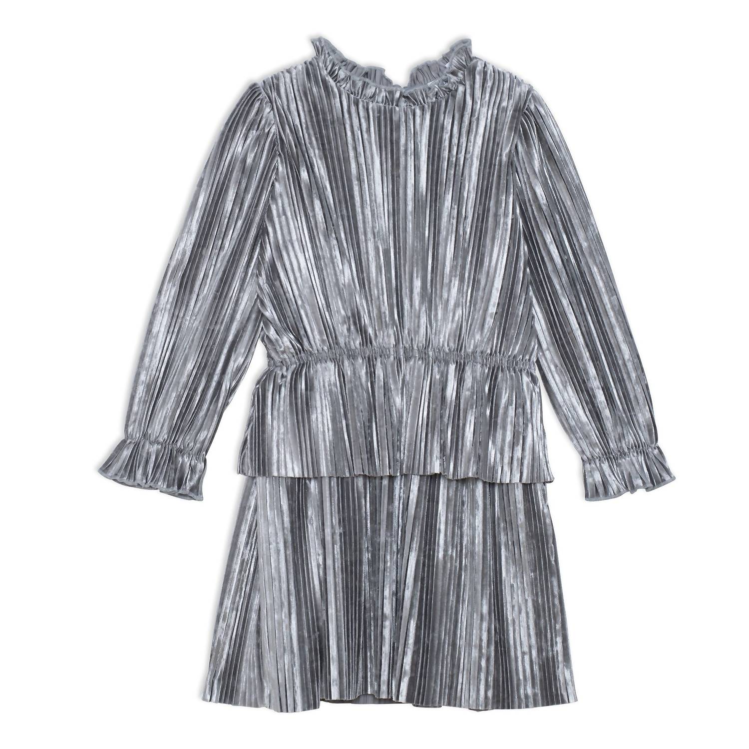 Deux Par Deux - Kid's Long Sleeve Crinkle Velvet Dress