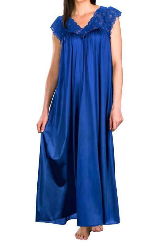 Shadowline Lingerie - Long Lace Cap Sleeve Nightgown