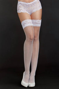 Icollection - Easy Pull On Stay Up Fine Fishnet Thigh Highs