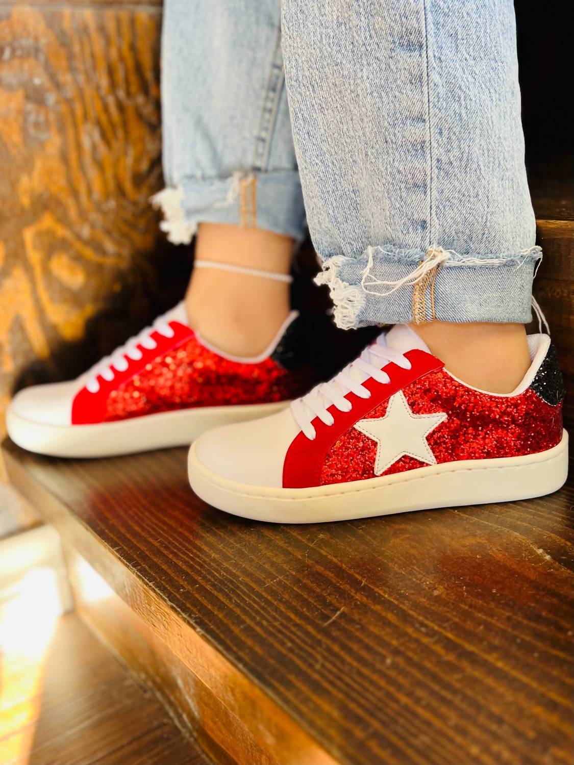 Maker's Women's Sparkling Game Day Sneakers in red black - women's sneaker - view 5