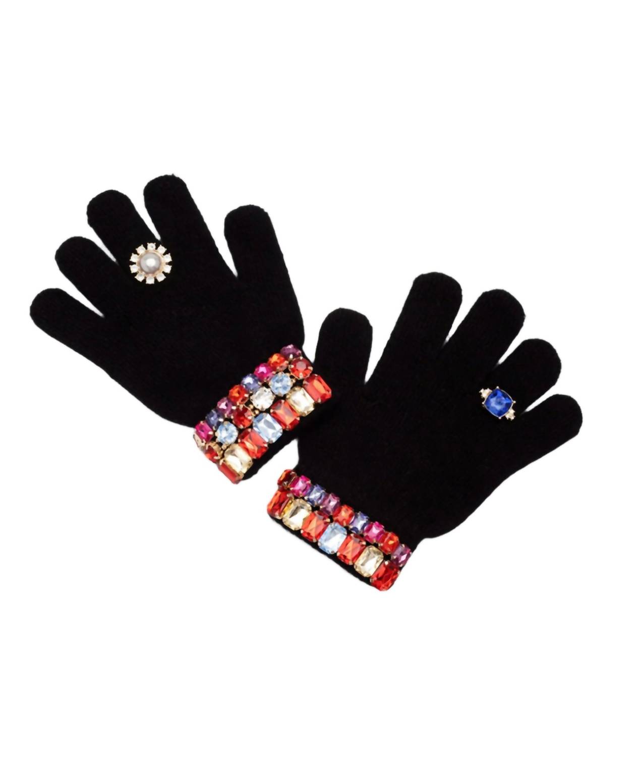 Super Smalls Kid's Ice Skating Jeweled Gloves in black - kids' accessory