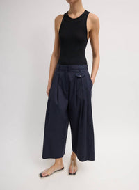 Tibi - Bio Twill Triple Pleat Cropped Pant