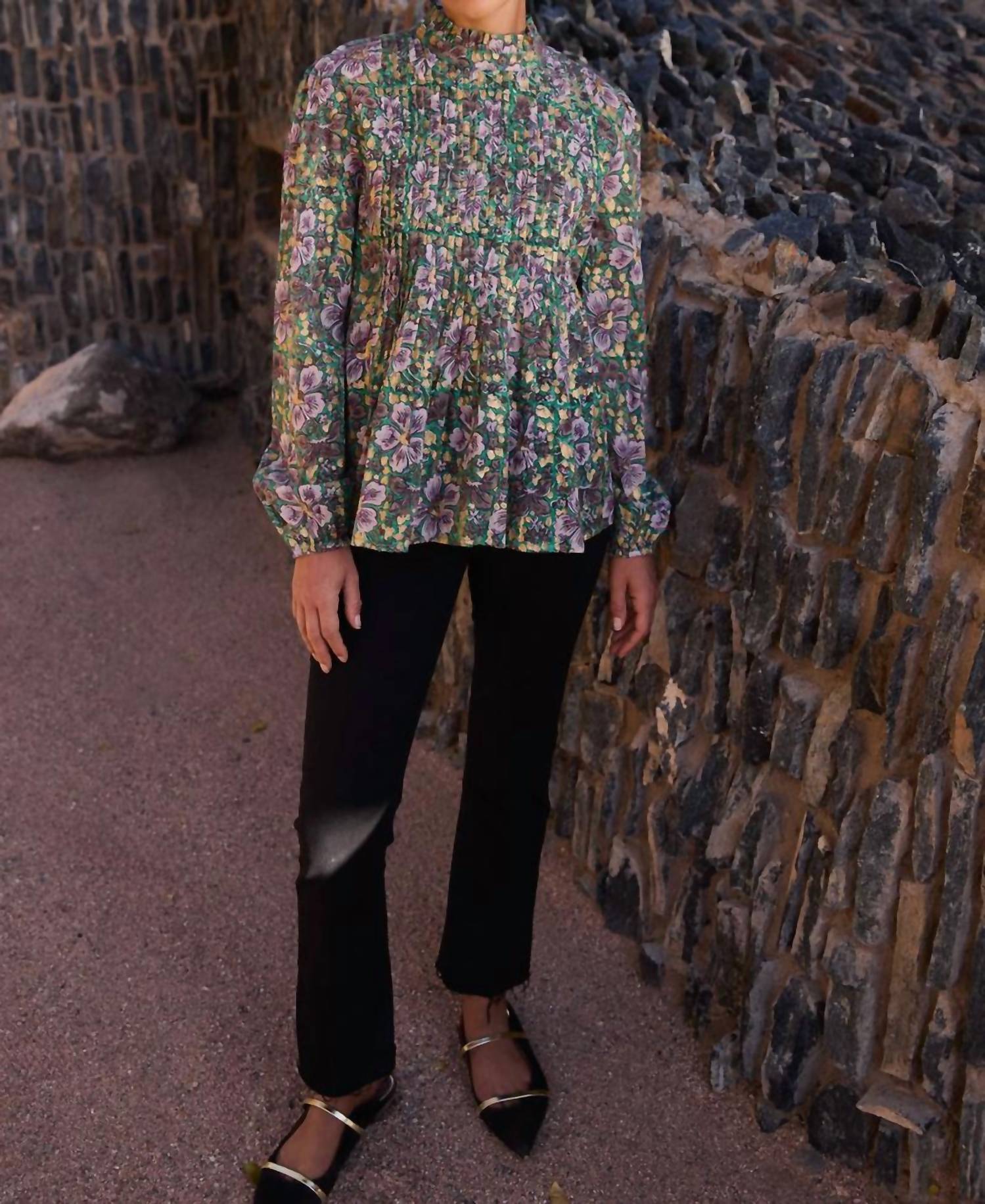 Oliphant - Long Sleeve Pintuck Blouse