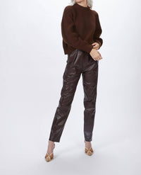PLEATED LEATHER PANTS