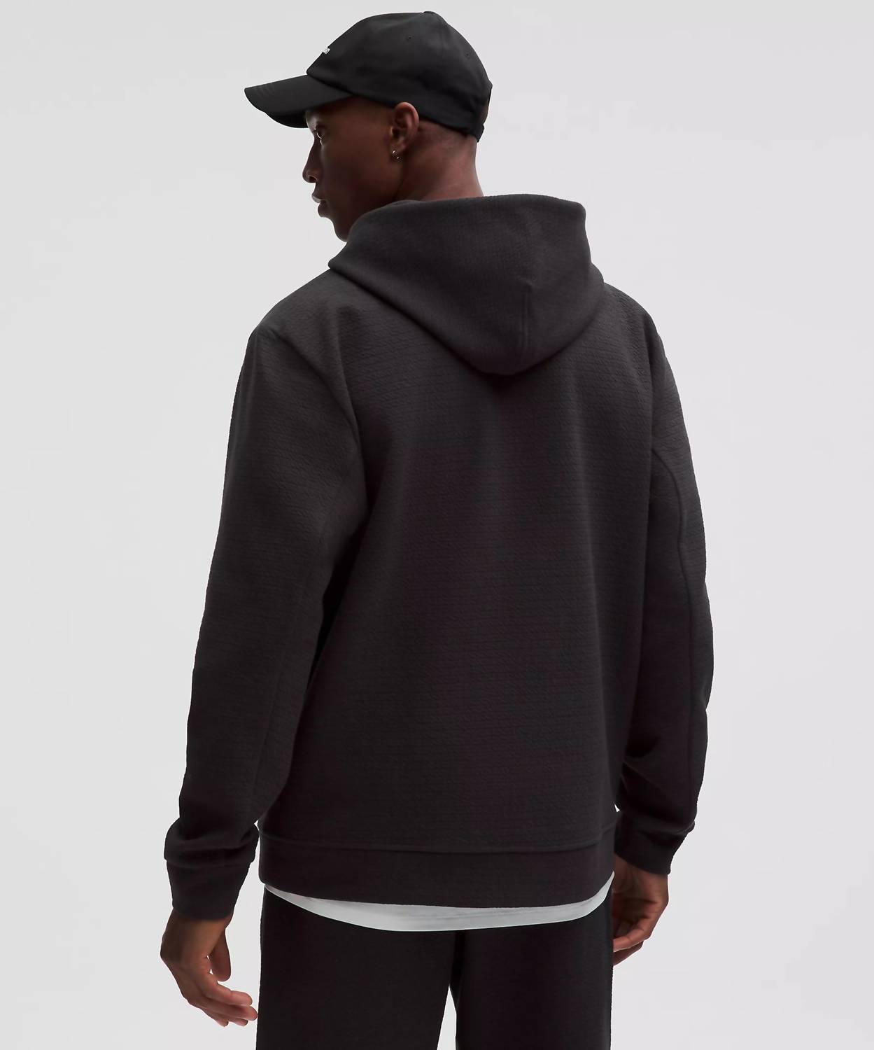 lululemon Textured Spacer Hoodie in black - men's shirt - detail view