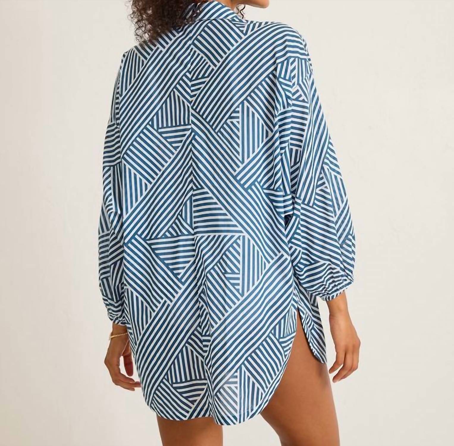 Tommy Bahama - Catalina Coast Stripe Boyfriend Beach Shirt
