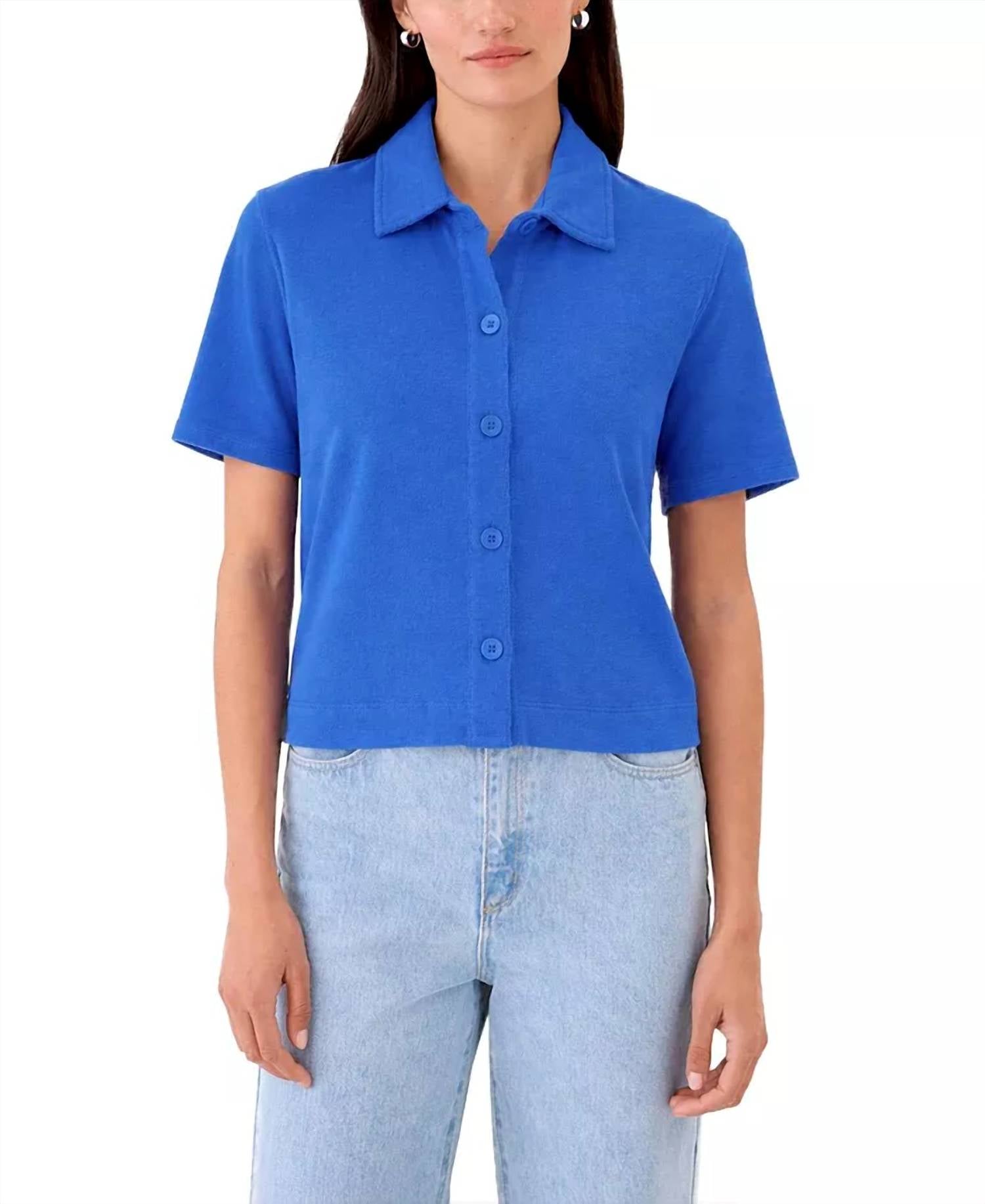 Goldie Lewinter - Luxe Life Short Sleeve Button Down Shirt