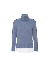 Brochu Walker - Jolie Fringe Layered Look Cashmere Fringe Turtleneck Sweater