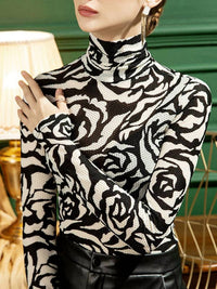Vividlux - Sheer Turtleneck Tops