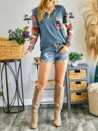 Adora - V Neck Long Sleeve Top