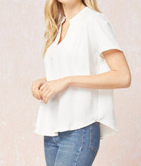 entro Classic Chic Top in ivory - women's blouse - detail view