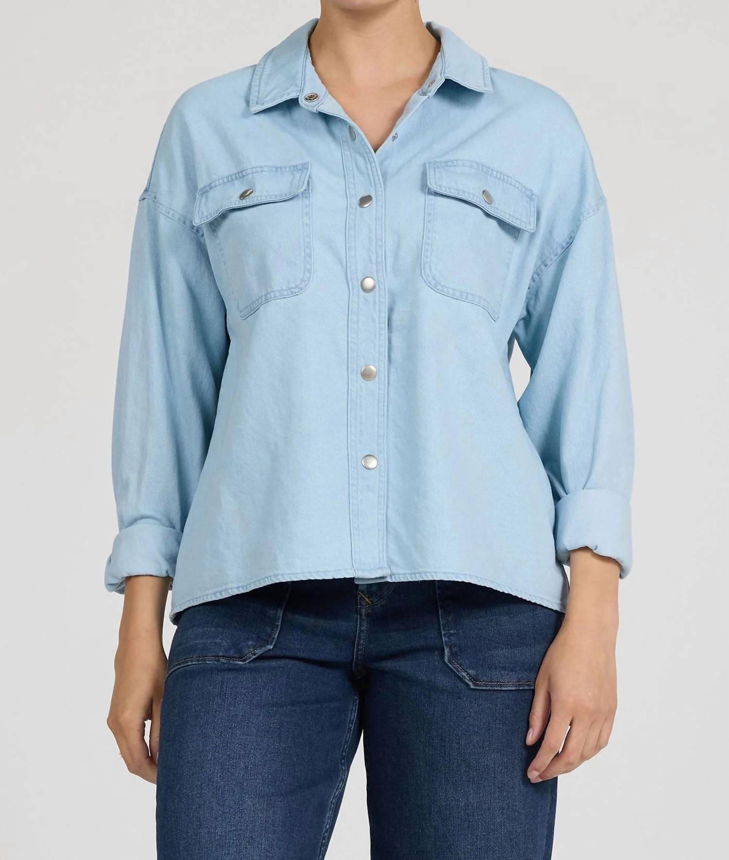 Dear John Denim - Adrianna Button Up Long Sleeve Boxy Shirt