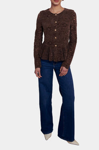 SAYLOR Alva Lace Blouse in sepia - women's blouse