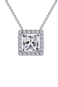 Lafonn - Women's Princess-cut Halo Necklace