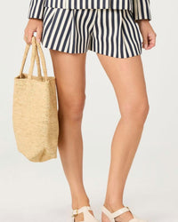 ASTR Women's Preston Short in navy white stripe - women's shorts - alternate view
