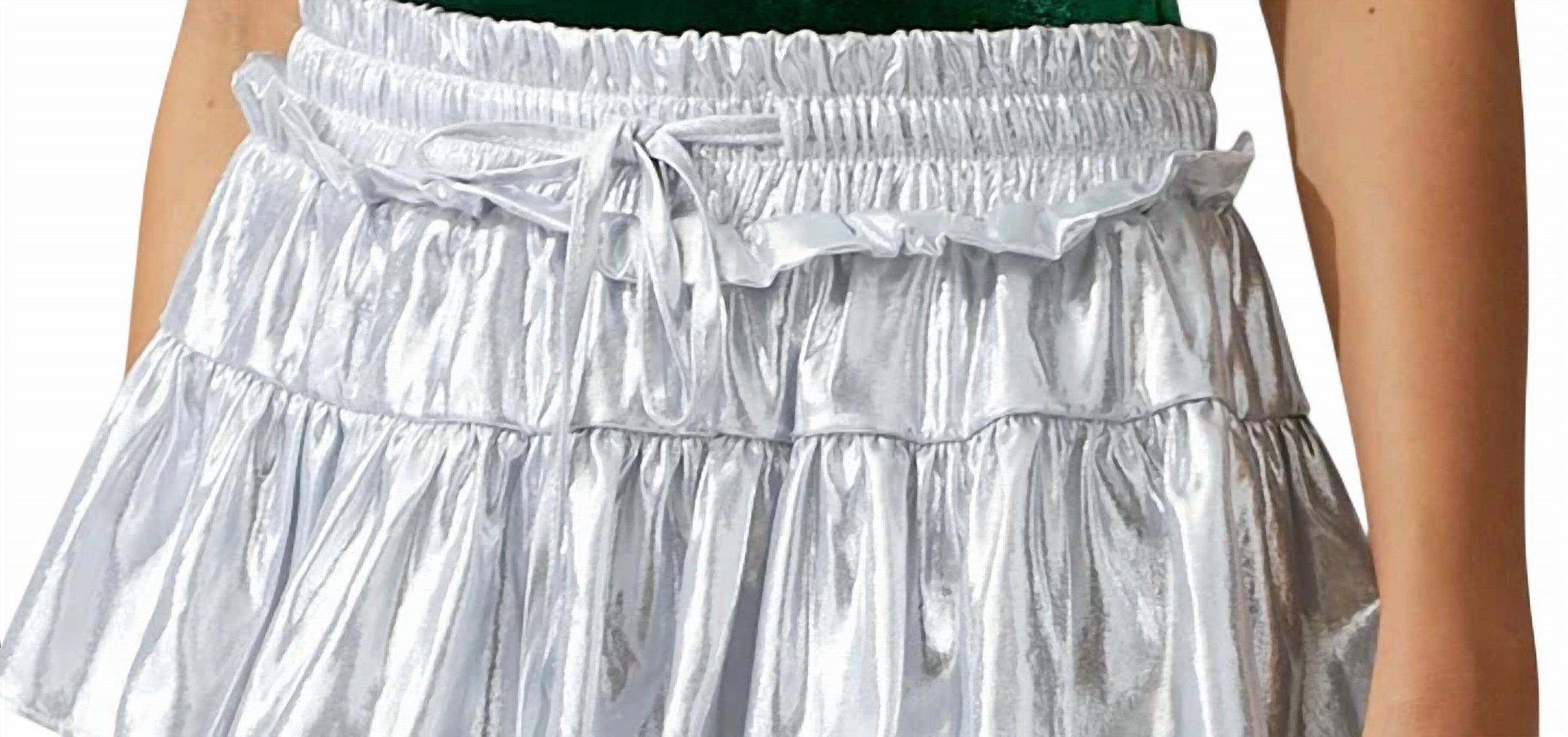 Day + Moon - Tiered satin skort with ties