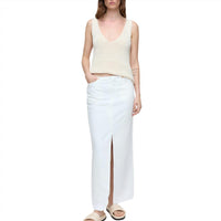 CLOSED Women's Denim Maxi Skirt in white - women's skirt - alternate view