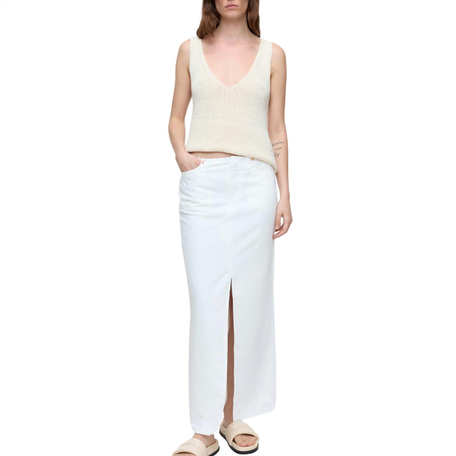 CLOSED Women's Denim Maxi Skirt in white - women's skirt - alternate view