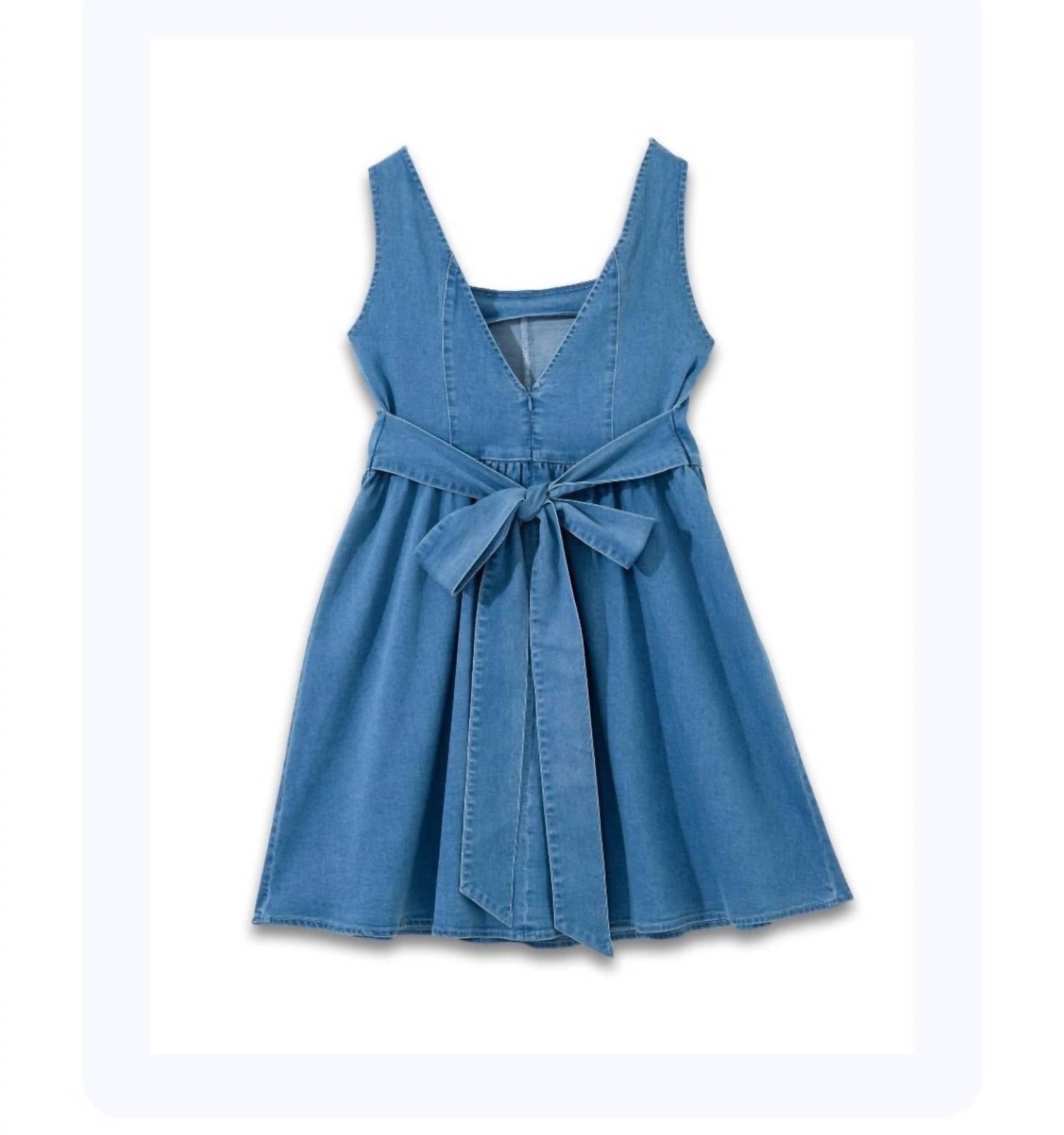 Simply Southern Baby Denim Dress in blue - women's dress - alternate view