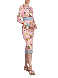 Dolce & Gabbana - Capri Painterly Food-print Midi-dress