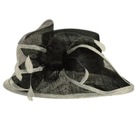 The Toucan Hat Company Women's Sinamay Two Tone Hat in black white - women's hat