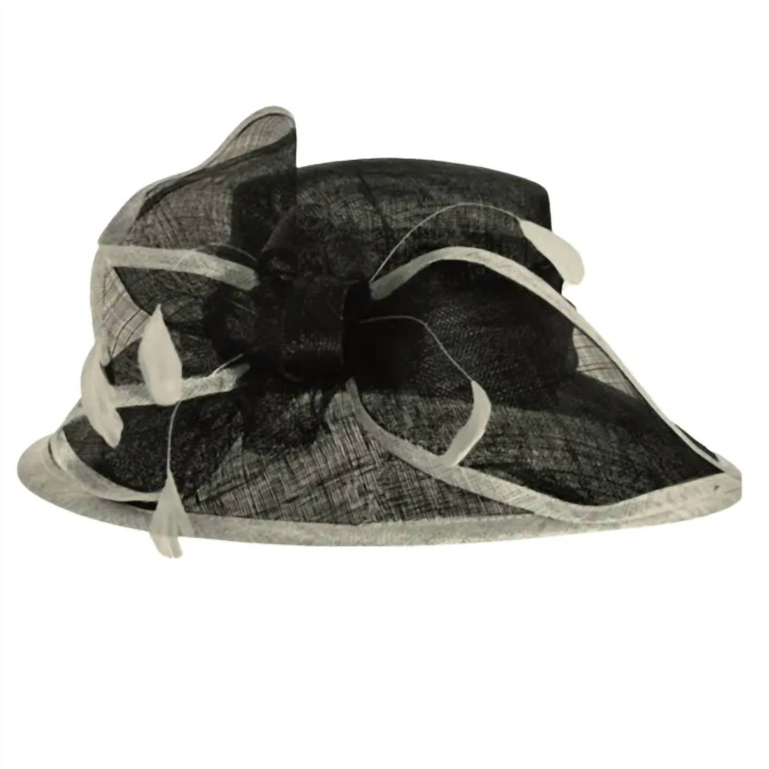 The Toucan Hat Company Women's Sinamay Two Tone Hat in black white - women's hat