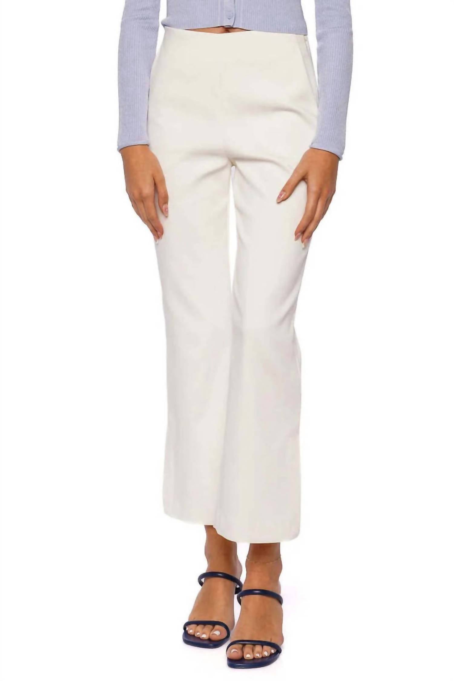 JONATHAN SIMKHAI Evie Cropped Pants in ivory - women's pants