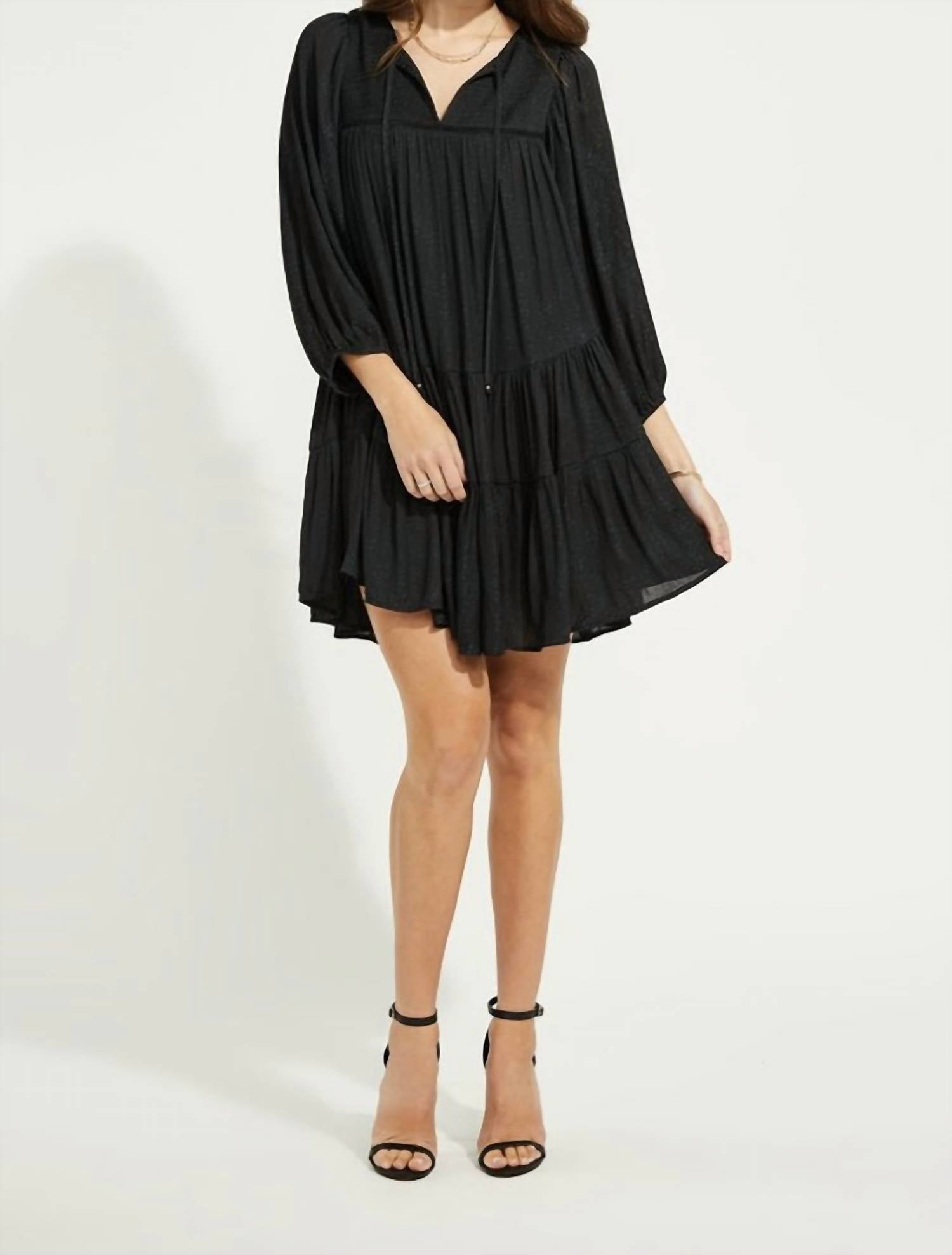 Gentle Fawn Cadence Flowy Print Dress in black - women's dress