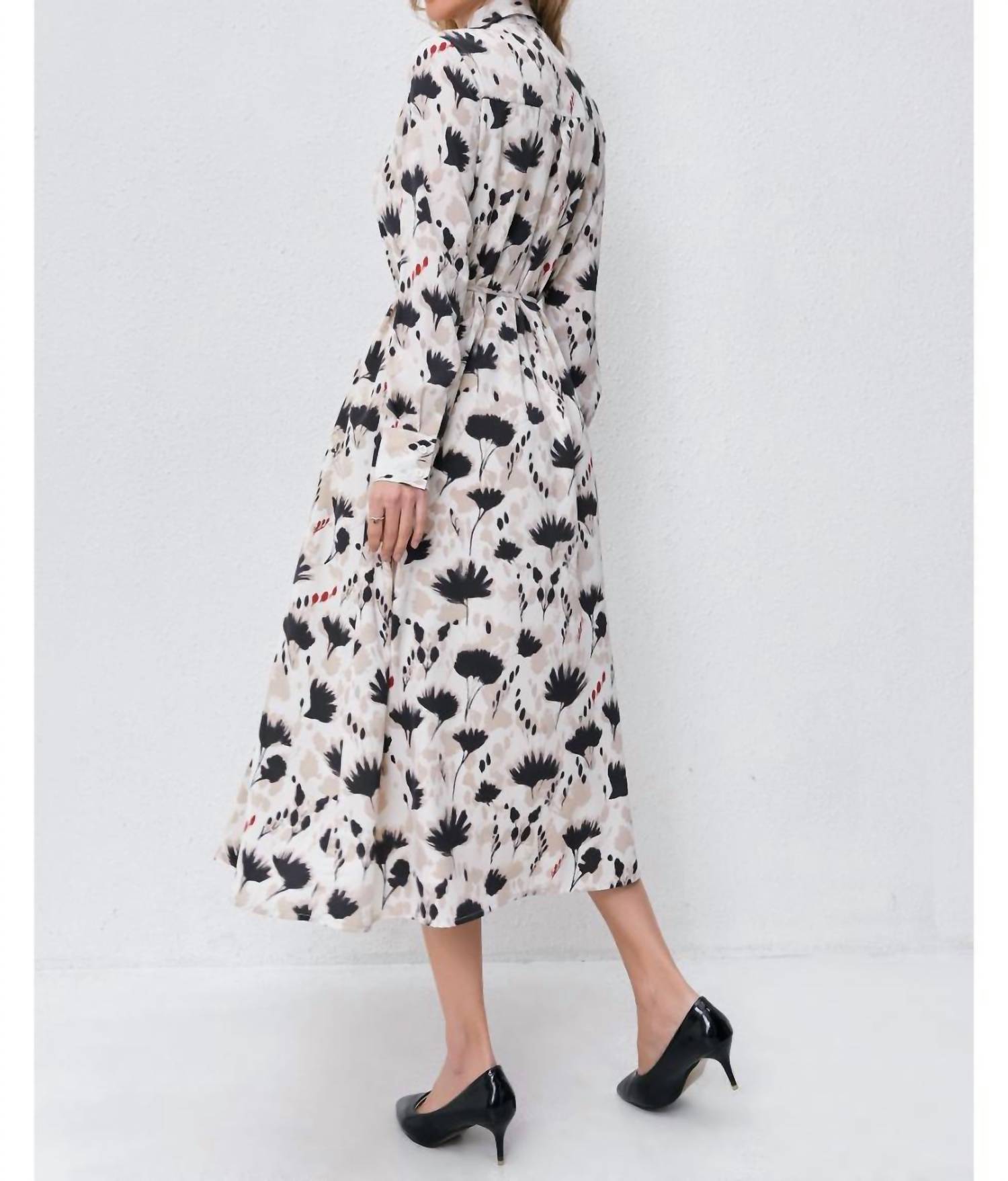 Miss Finch Nyc - Modest Floral Midi Dress with Light Front Tie