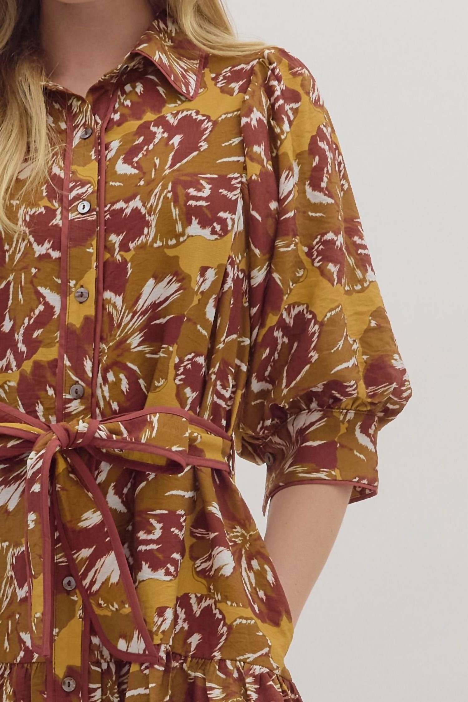 Entro - Elizabeth Taylor Tie Waist Mini Dress