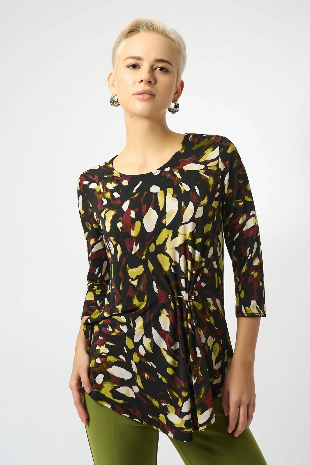 Joseph Ribkoff - Abstract Print Asymmetric Tunic Top