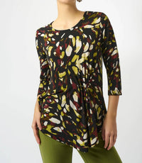 Joseph Ribkoff - Abstract Print Asymmetric Tunic Top