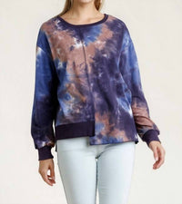 Umgee - Contrast Trim Tie Dye Top