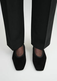 Toteme - Women's Minimalist Velvet Ballerina Shoes