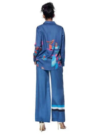 The Kit Women's Zoe Adriatic Trek Shirt in blue - women's shirt - alternate view