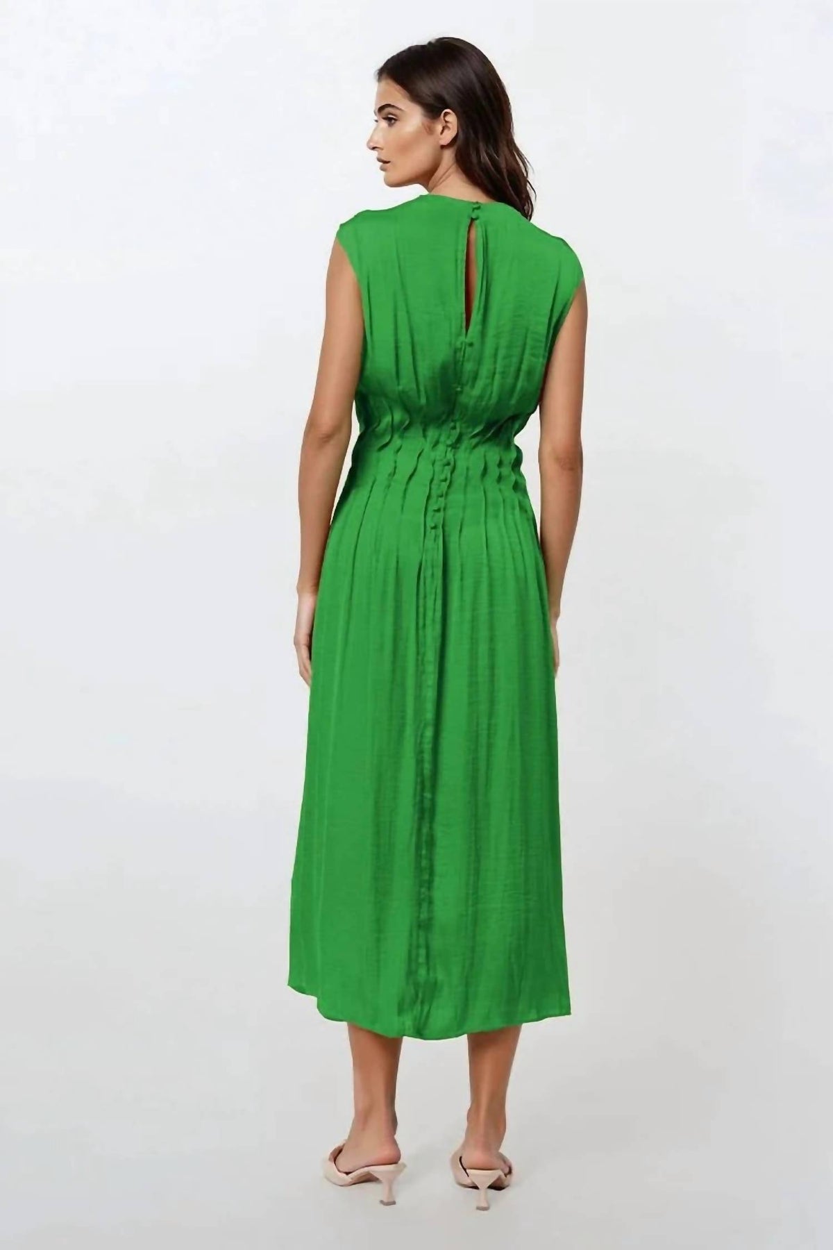 Naked Zebra - Silky Pleated Midi Dress