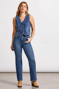Tribal - Denim Vest With Back Tie