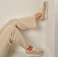 Corkys Footwear Women's Adventure Sneaker in beige - women's sneaker - detail view