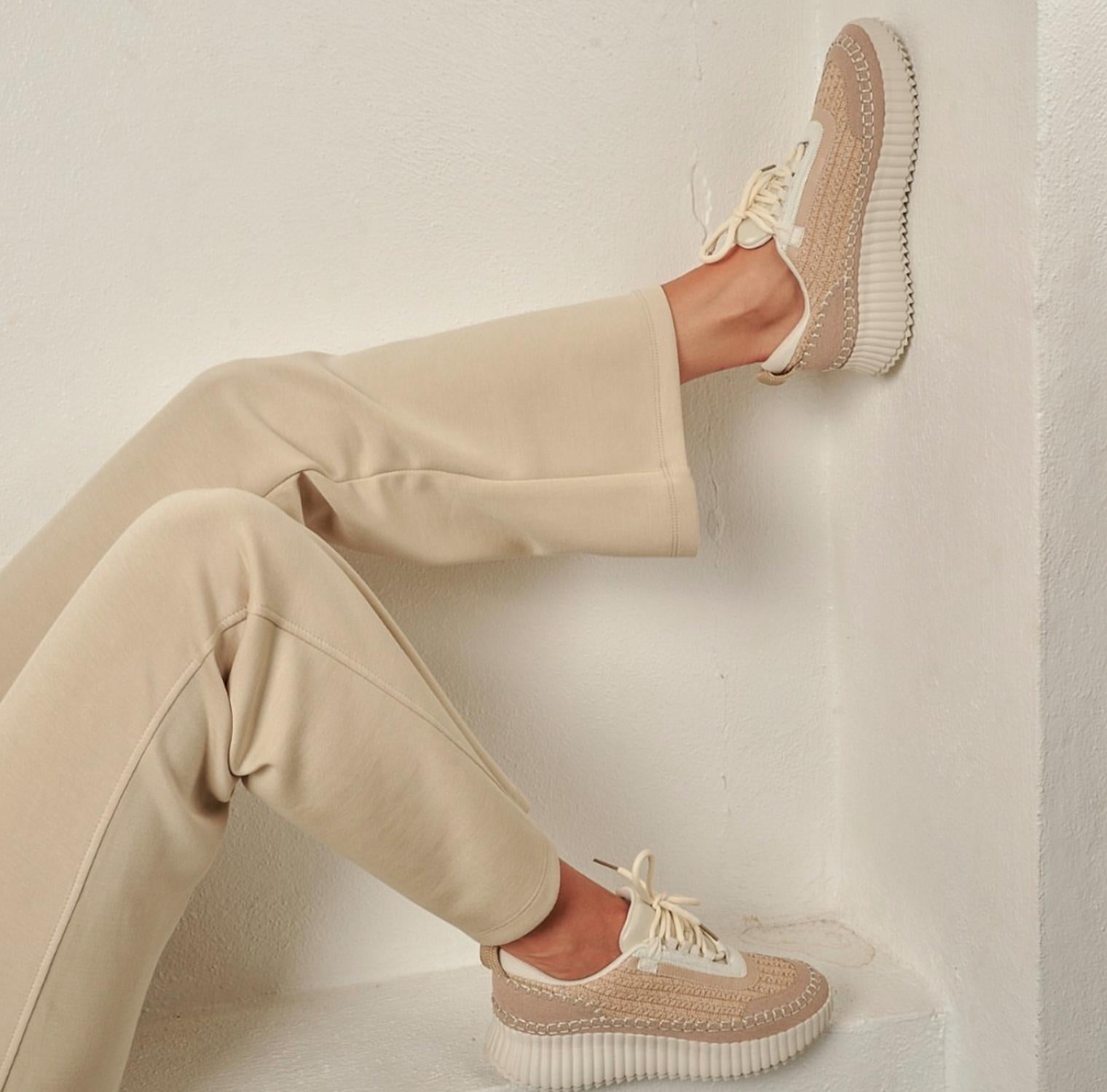 Corkys Footwear Women's Adventure Sneaker in beige - women's sneaker - detail view