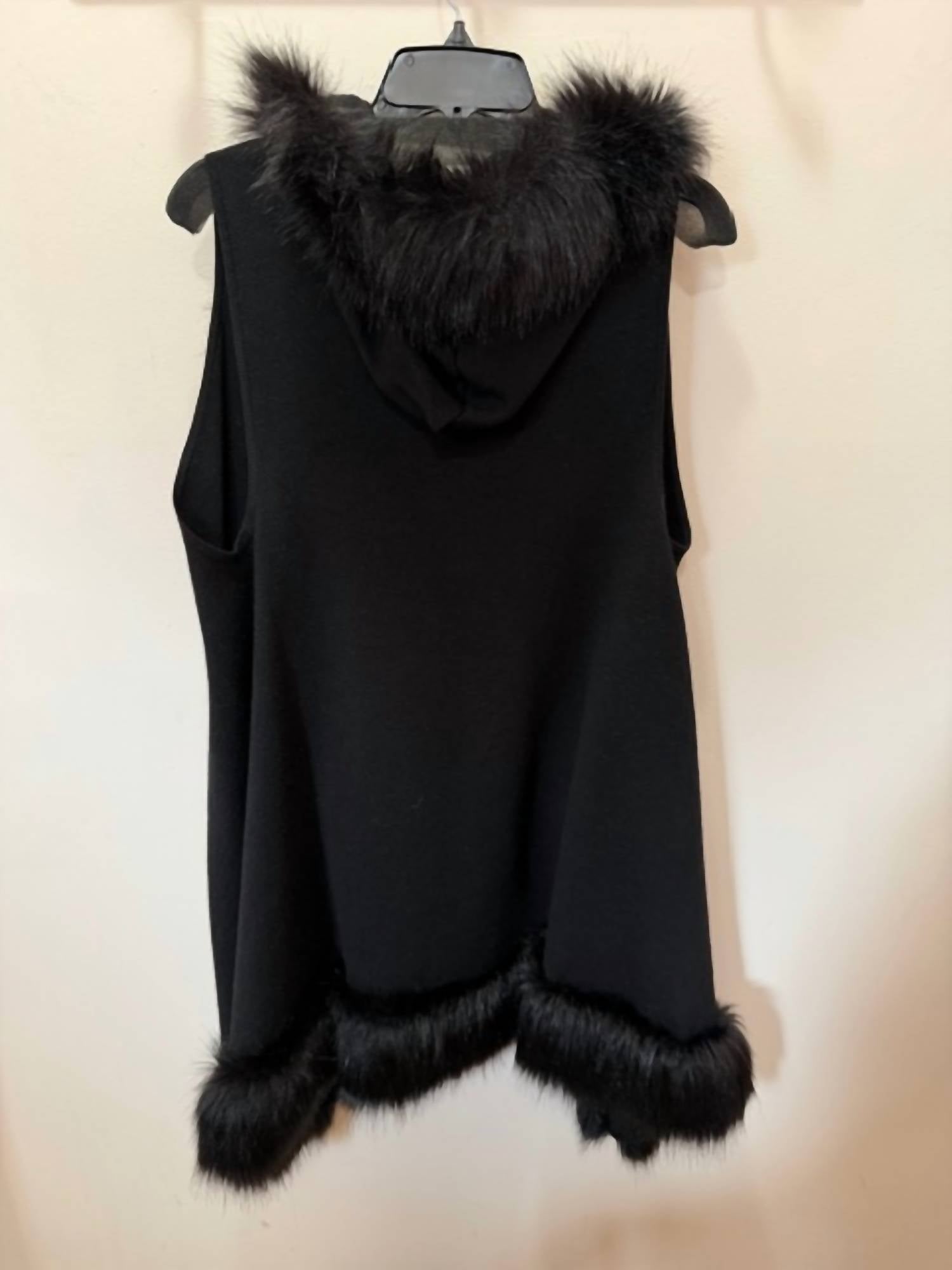 Keren Hart - Women's Faux Fur Trim Long Hooded Vest