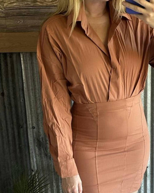 &Merci - Collared Shirt Dress