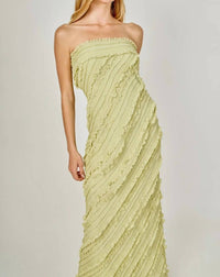 Endless Rose - Strapless Ruffled Maxi Dress