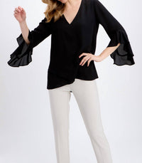 Joseph Ribkoff - V-neck Ruffled Top